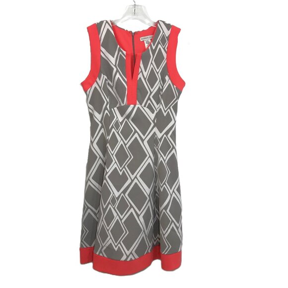 Robbie Bee Shift Dress M Sleeveless V-Neck Midi Dress Size 8 - Picture 2 of 9